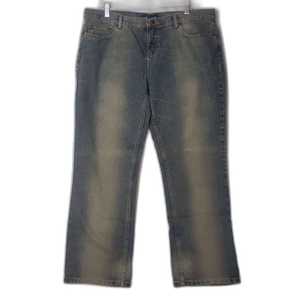 LONDONJEAN Distressed Wash Denim Blue Jeans Womens Size 14